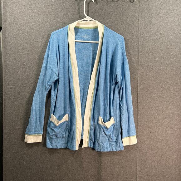 Cuddl Duds Seriously Soft Open-Front Cardigan Seaside Blue Size Medium - Picture 1 of 8